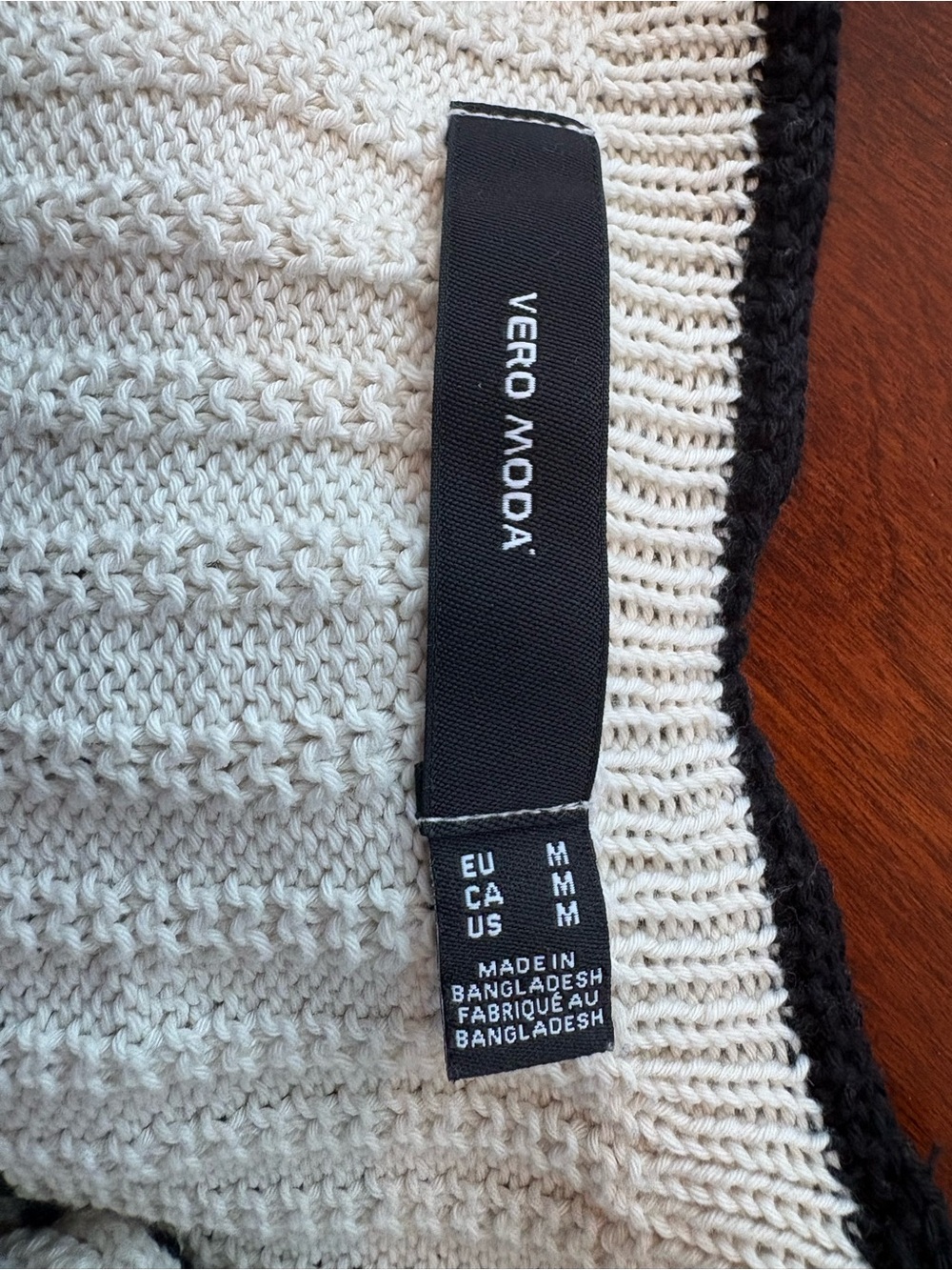 Vero Moda Cream Knit dress with Black Edge Trim Nordstrom